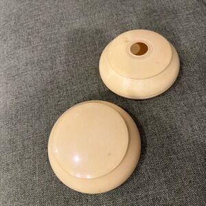 Vintage Celluloid Vanity Dresser Set Cream Round Jar Lid & Base‎ Powder Jar